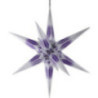 Hasslau Christmas Star - Purple/White with Silver Pattern and Lighting - 75 cm / 30 inch -  Inside/Outside Use