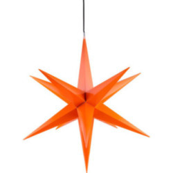 Hasslau Christmas Star - Orange and Lighting - 75 cm / 30 inch -  Inside/Outside Use