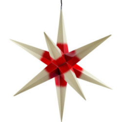 Haßlauer Weihnachtsstern für Innen und Außen cremefarben mit rotem Kern inkl. Beleuchtung - 75 cm