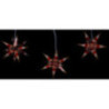 Hasslau Christmas Star Set of Three for Inside Use Red/White with Golden Pattern - 16 cm / 6.3 inch