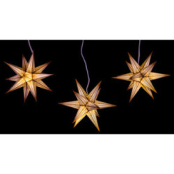 Haßlauer Weihnachtsstern 3er-Set Ministern für Innen weiß mit Goldmuster - 16 cm