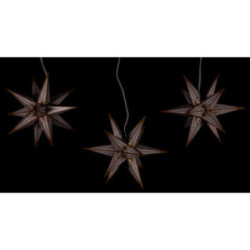 Haßlauer Weihnachtsstern 3er-Set Ministern für Innen weiß mit Goldmuster - 16 cm