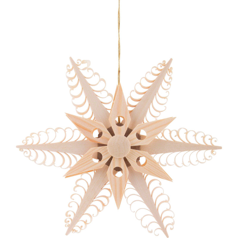 Tree Ornament - Wood Chip Star  - 12 cm / 4.7 inch