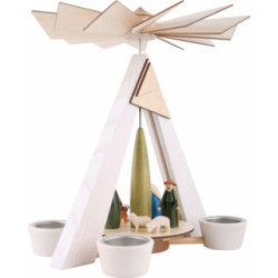 1-Tier Pyramid - Nativity, White - 29 cm / 11.4 inch