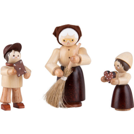 Thiel Figurines - Hansel, Gretel and Witch - 3 pieces - natural - 6 cm / 2.4 inch