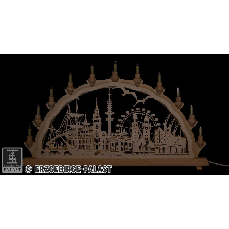 3D-Doppelschwibbogen Hamburg - 68x35 cm