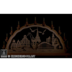 Schwibbogen Rostock Warnemünde - 68x35 cm