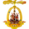 1-Tier Easter Pyramid Yellow with three Bunnies - 30 cm / 11.8 inch