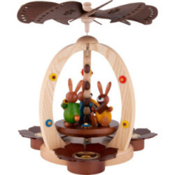 1-Tier Easter Pyramid with three Bunnies - 30 cm / 11.8 inch