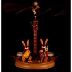 1-Tier Easter Pyramid with two Bunnies and Egg - 20 cm / 7.9 inch