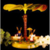 1-Tier Easter Pyramid Yellow with two Bunnies with Pannier and Umbrella - 20 cm / 7.9 inch