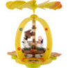 1-stöckige Osterpyramide bunt mit zwei Enten - 30 cm
