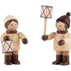 Thiel Figurines - Lantern Children - natural - Set of Two - 5 cm / 2 inch