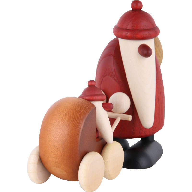 Weihnachtsmann mit Kinderwagen - 9 cm