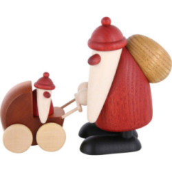 Weihnachtsmann mit Kinderwagen - 9 cm