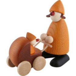 Well-Wisher Paula with Stroller, Yellow - 9 cm / 3.5 inch