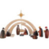 Nativity Set of 14 Pieces Including Stable and Star