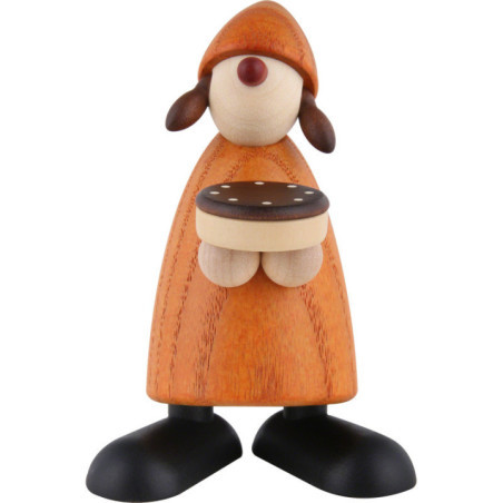 Gratulantin Tina mit Schokotorte, gelb - 9 cm