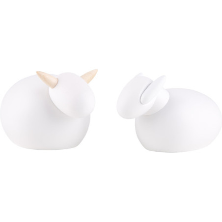 Ox and Donkey, White - 12 cm / 4.7 inch