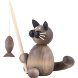 Cat Karli with Fish - 8 cm / 3.1 inch