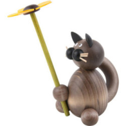Katze Karli mit Blume - 8 cm