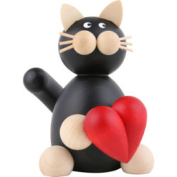 Katze Hilde mit Herz - 8 cm