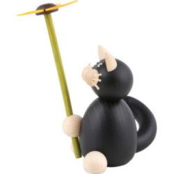 Katze Hilde mit Blume - 8 cm