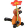 Katze Bommel mit Blume - 8 cm