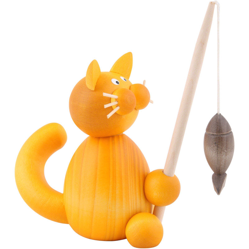 Katze Emmi mit Fisch - 8 cm