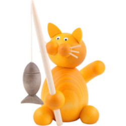Katze Emmi mit Fisch - 8 cm