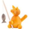 Cat Emmi with Fish - 8 cm / 3.1 inch