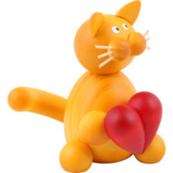 Katze Emmi mit Herz - 8 cm