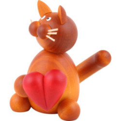 Katze Charlie mit Herz - 8 cm