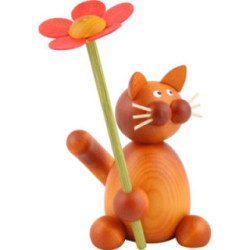 Cat Charlie with Flower - 8 cm / 3.1 inch