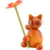 Cat Charlie with Flower - 8 cm / 3.1 inch