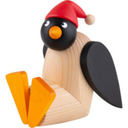 Pinguin mit Mütze, sitzend - 9,5 cm