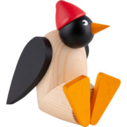 Penguin with Cap - Sitting - 9,5 cm / 3.7 inch