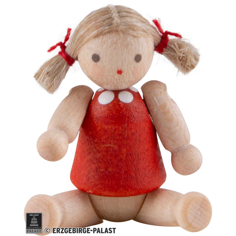 Doll with Hair, Girl - 2,8 cm / 1.1 inch