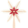 Christbaumspitze Spanstern rot-natur - 23 cm