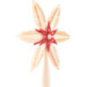 Christbaumspitze Spanstern rot-natur - 23 cm