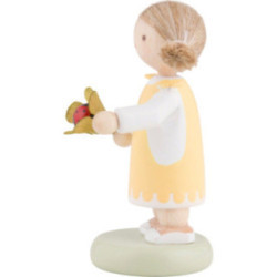Flachshaarkinder Mädchen mit Marienkäfer - 5 cm