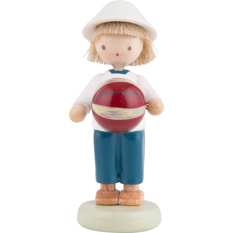 Flachshaarkinder Junge mit Ball - 5 cm
