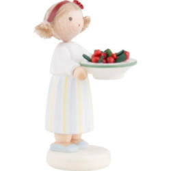 Flachshaarkinder Mädchen mit Kirschen - 5 cm