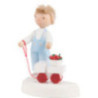 Flachshaarkinder Kleiner Junge mit Auto und Kirschen - 5 cm