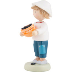 Flachshaarkinder Junge mit Heidelbeeren - 5 cm