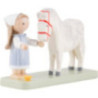 Flax Haired Children Little Girl with Horse - 5 cm / 2 inch