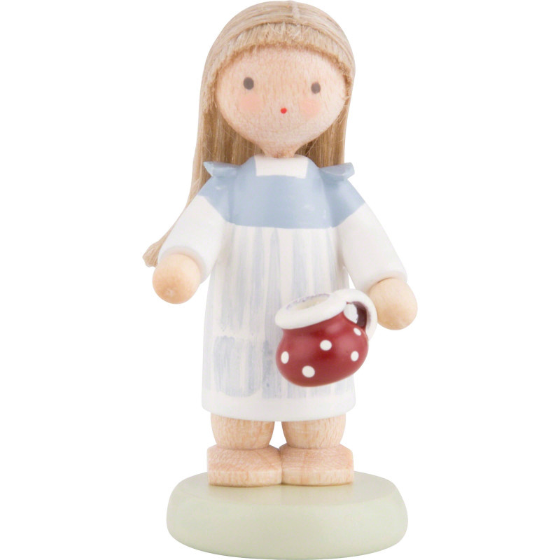 Flachshaarkinder Kleines Mädchen mit Töpfchen - 5 cm