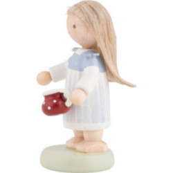Flachshaarkinder Kleines Mädchen mit Töpfchen - 5 cm
