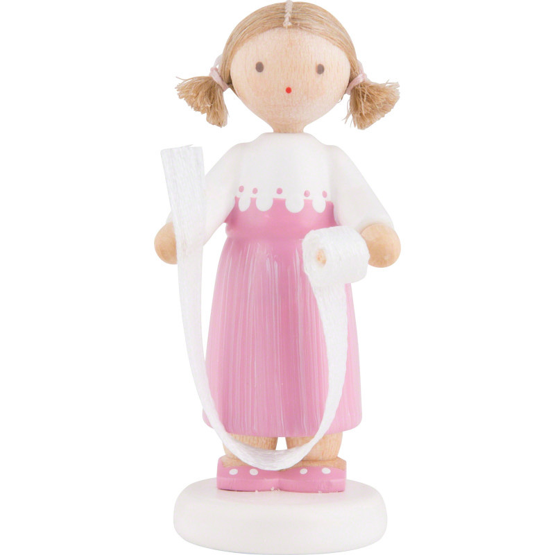 Flax Haired Children Girl with Decorative Ribbon - 5 cm / 2 inch