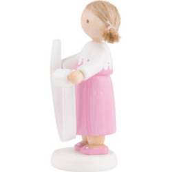 Flax Haired Children Girl with Decorative Ribbon - 5 cm / 2 inch